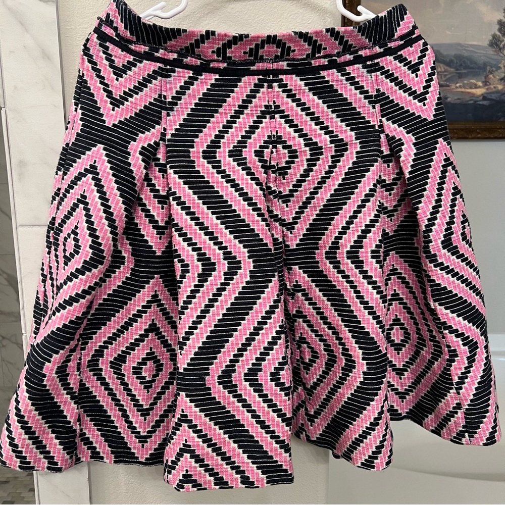 Tory Burch Pink and Black Patterned Skirt